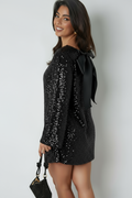 Sukienka Livia kobieca z cekinami – czarny