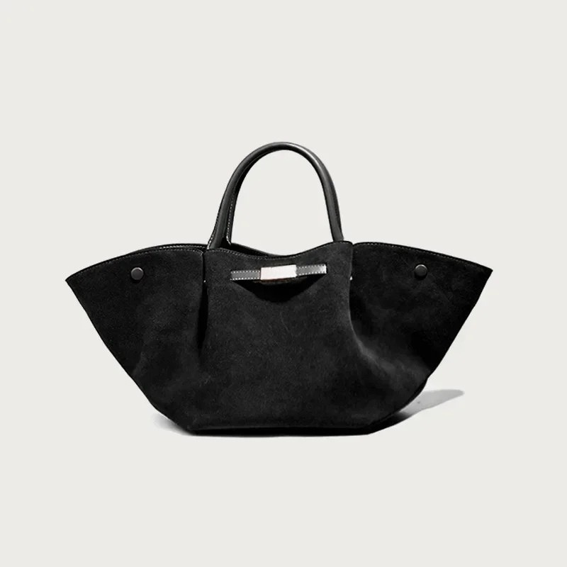 Firenze Suede Tote – czarna torba zamszowa 