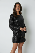 Sukienka Livia kobieca z cekinami – czarny