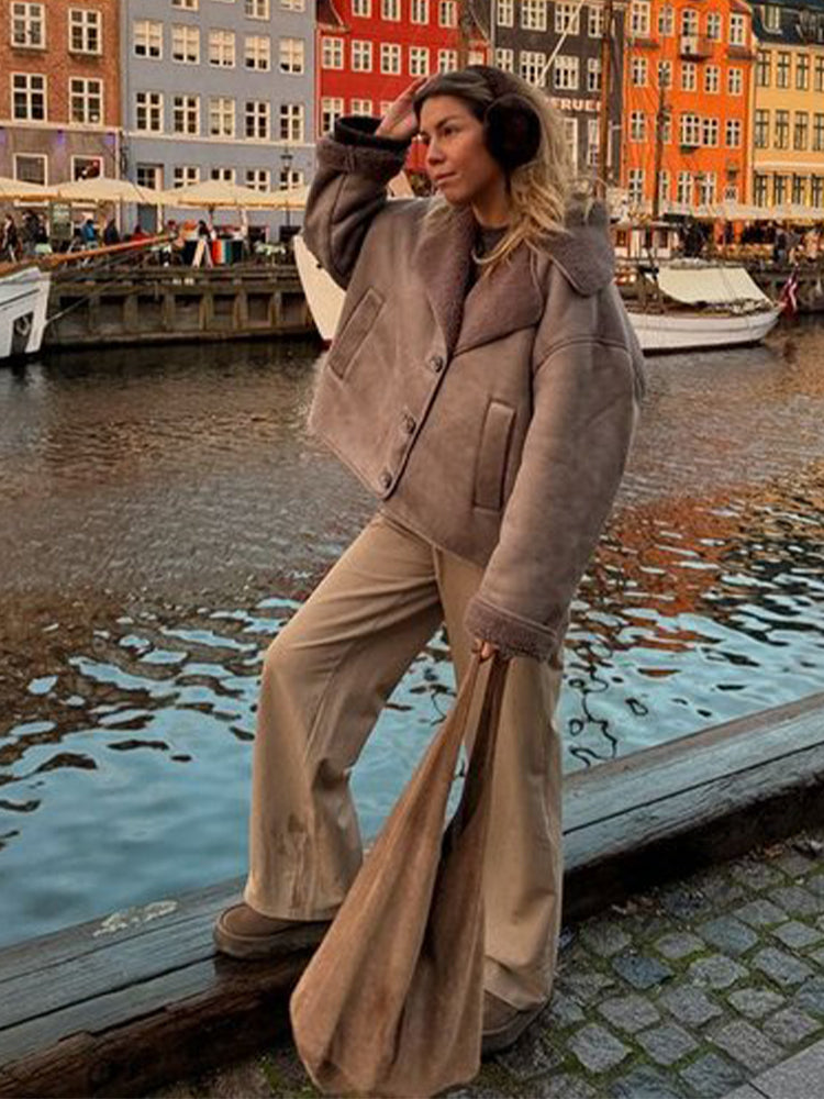 Nevada Luxe kurtka z grubym futerkiem wewnątrz – detal materiału