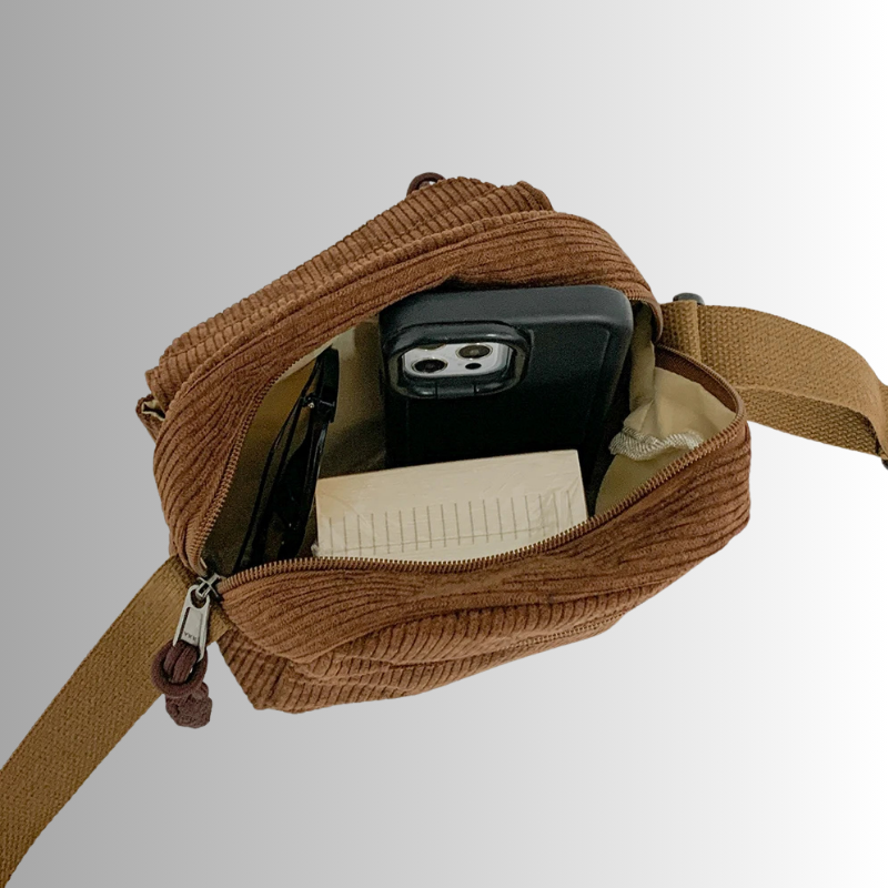 Urban Cord Mini torebka na ramię – brązowa