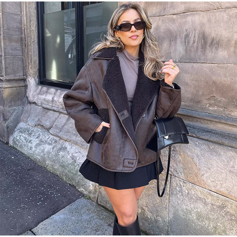 Nevada Luxe kurtka zimowa z efektem zamszu – przód 