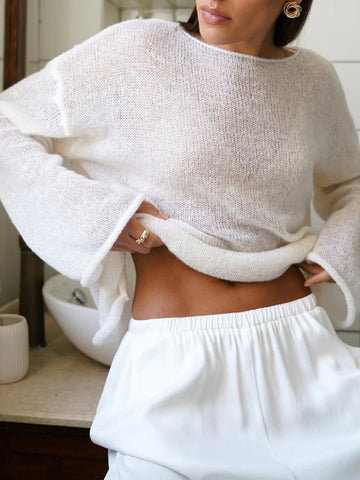 Elayne Knit | Luchtige Oversized Trui met Wijde Mouwen