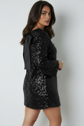 Sukienka Livia kobieca z cekinami – czarny