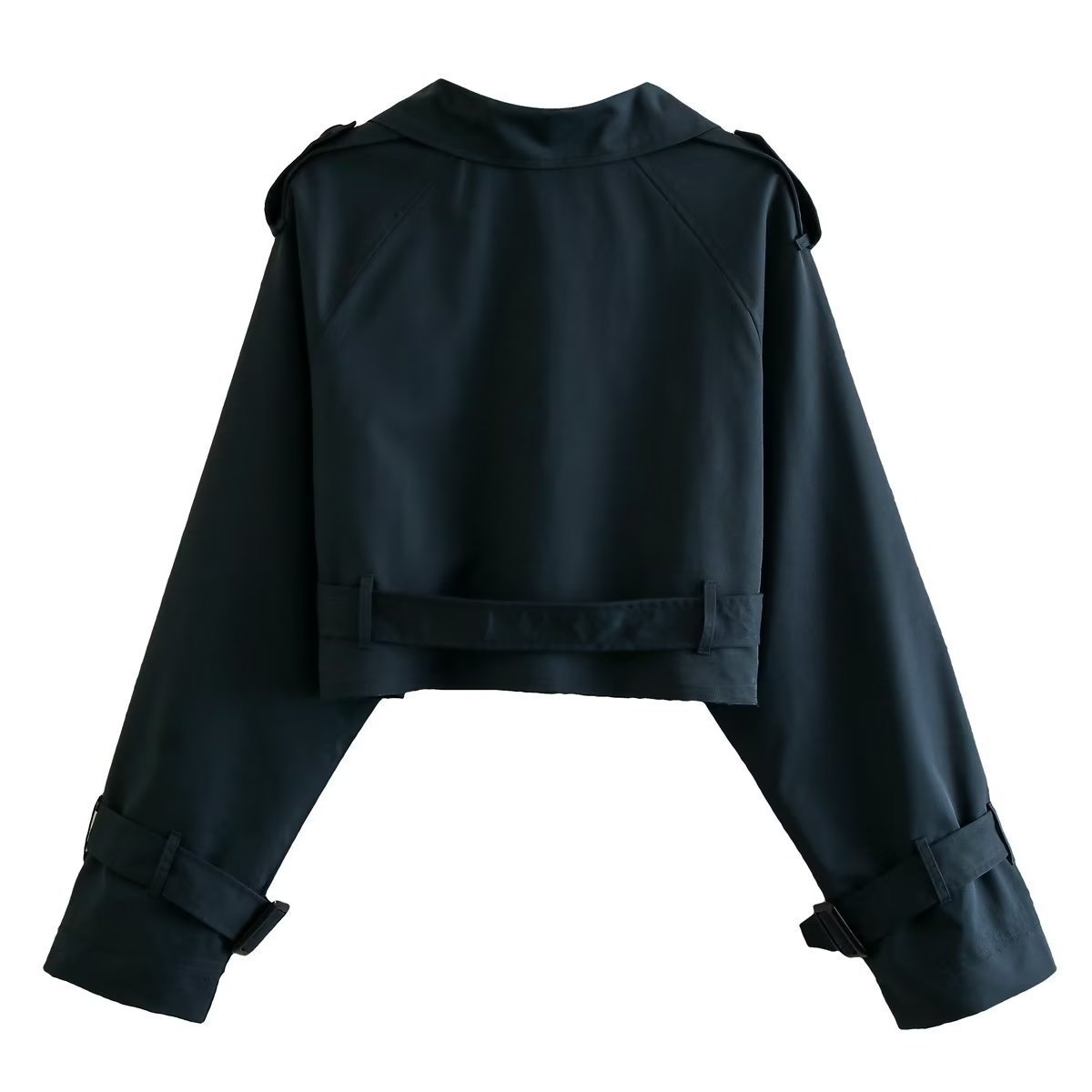 Tył granatowego trencza City Chic