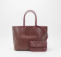 bordowa torba tote z wzorem